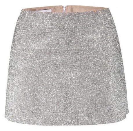 crystal-embellished silver mini skirt