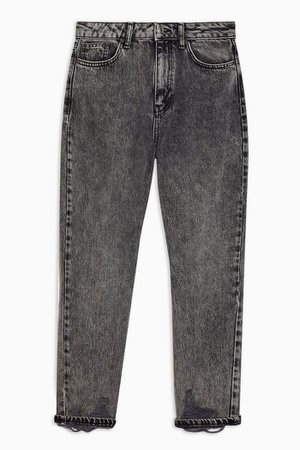 PETITE Grey Rip Hem Mom Jeans | Topshop grey