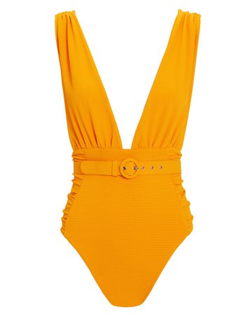 Belted Mango One Piece Swimsuit