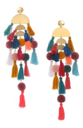 multicolor tassel earrings