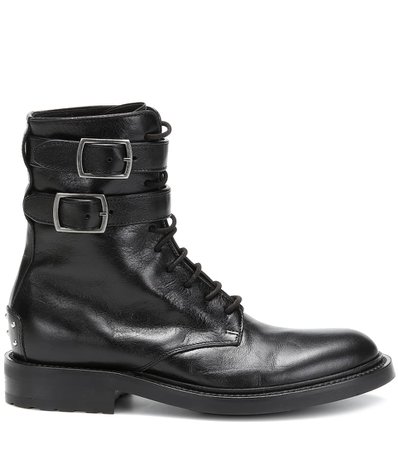 Army Leather Ankle Boots - Saint Laurent | Mytheresa