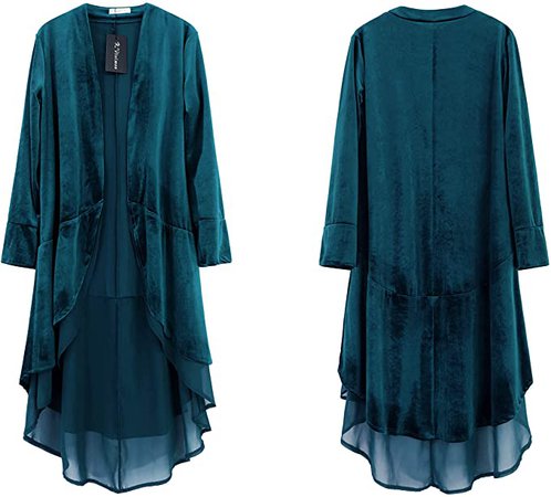 Amazon.com: R.Vivimos Womens Ruffled Asymmetric Long Velvet Blazers Coat Casual Jackets (Large, Mulberry): Clothing