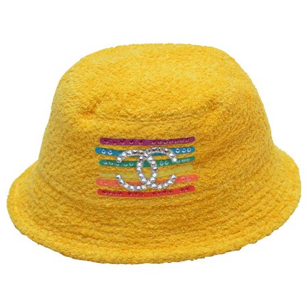 Chanel x Pharrell Capsule Collection Bucket Hat Yellow L NEW For Sale at 1stdibs
