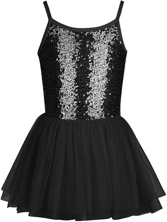 Amazon.com: Zaclotre Girls Cross Strap Tutu Skirted Leotard Glitter Ballet Dance Dress Black: Clothing