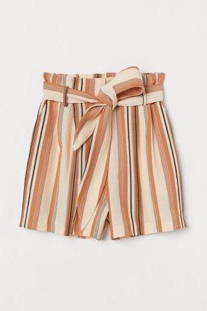 striped paperbag shorts