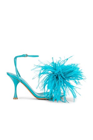 Bottega Veneta Feather Dot Flat Sandals in Turquoise | FWRD