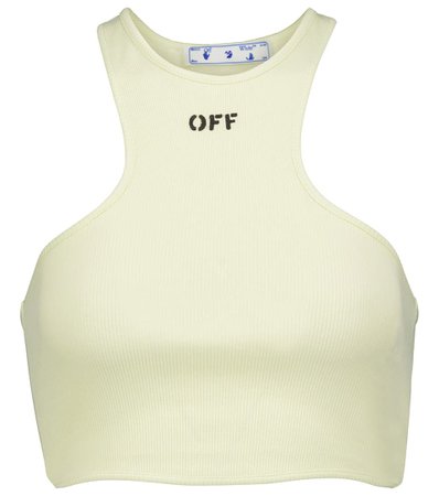 Off-White - Logo stretch-cotton crop top | Mytheresa