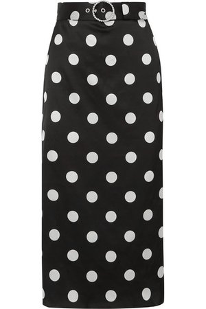 Art Dealer | Eva belted polka-dot satin midi skirt | NET-A-PORTER.COM