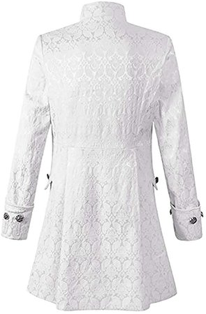 Amazon.com: Makkrom Mens Steampunk Gothic Victorian Jackets Pirate Costume Medieval Renaissance Brocade Tailcoat Tuxedo Coats White: Clothing