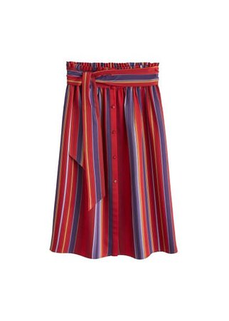 MANGO Striped midi skirt