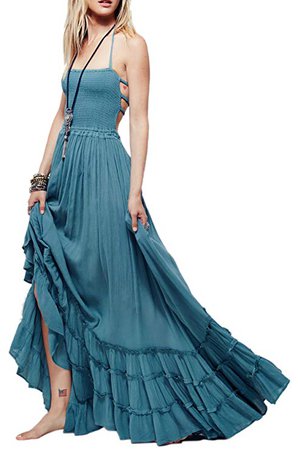 Amazon.com: R.Vivimos Womens Summer Cotton Sexy Blackless Long Dresses: Gateway