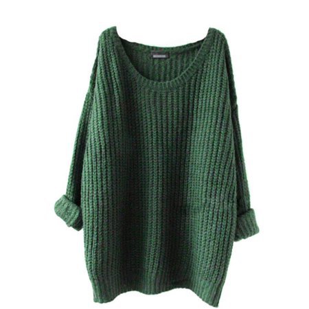 green oversized sweater