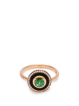 Mina diamond, tsavorite & 18kt rose-gold ring | Selim Mouzannar | MATCHESFASHION.COM