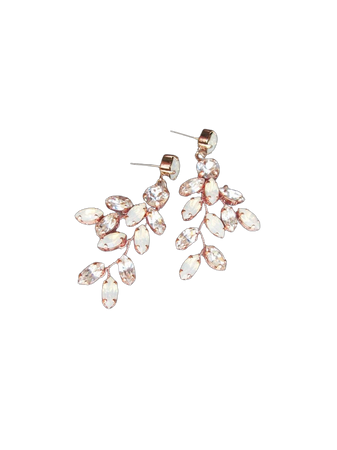 Rose gold Opal Bridal crystal earrings, Wedding Premium European Crystal opal earrings, Drop earrings, Chandelier earrings dangling