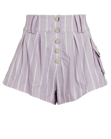 For Love and Lemons Gia Striped Linen Shorts | INTERMIX®