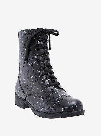 Constellation Print Combat Boots