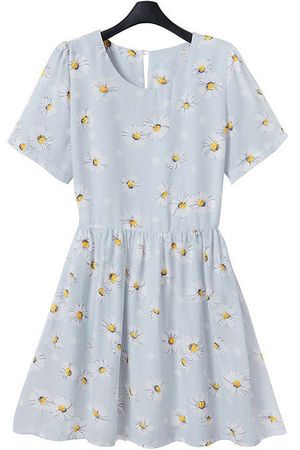 light-blue-daisy-print-short-sleeve-chiffon-dress-019743.jpg (600×900)