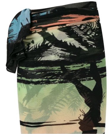 Jean Paul Gaultier sheer printed wrap skirt