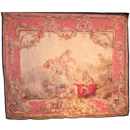 Large French, Louis XV, Beauvais Style Tapestry in Boucher Rococo Taste For Sale at 1stDibs