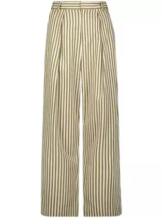 Mara Hoffman stripe-print straight-leg Cropped Trousers - Farfetch