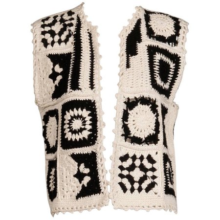 1990s Moschino Couture! Vintage Crochet Granny Squares Boho Vest, Top or Jacket For Sale at 1stdibs