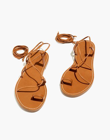 The Boardwalk Lace-Up Toe-Hold Sandal brown