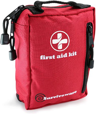 Surviveware Comprehensive Premium First Aid Kit Emergency Medical Kit for Trucks, Cars, Camping, Office and Sports and Outdoor Emergencies - Medium 100 Piece Set : Sports & Outdoors