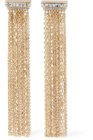 Lanvin | Gold-tone crystal clip earrings | NET-A-PORTER.COM