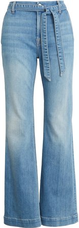 Belted Flare Leg Jeans