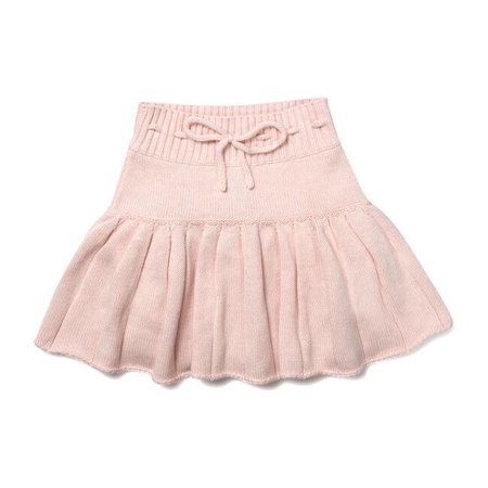 rosy pink knit skirt