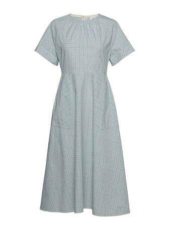 Calvin Klein Farmhouse Chk Pocket Dress Ss (Farmhouse Check - Sky Blue) (135.85 €) - Calvin Klein - | Boozt.com