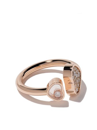 Chopard 18kt rose gold Happy Hearts diamond ring SS20 | Farfetch.com