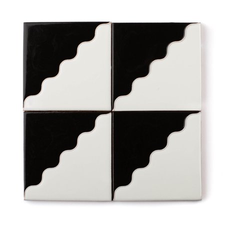 Squiggle Charcoal 4 x 4 | Quick Ship | Fireclay Tile