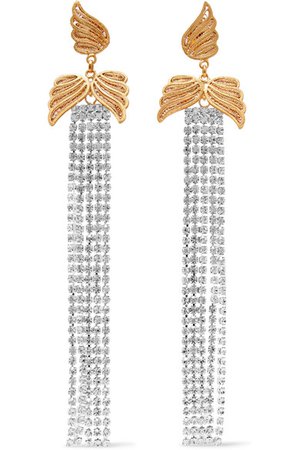 Mallarino | Eloise gold-tone crystal earrings | NET-A-PORTER.COM