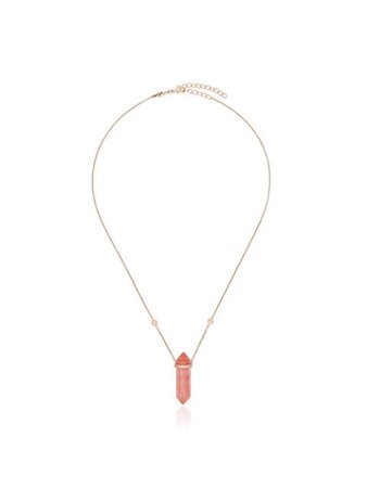 Pink Jacquie Aiche 14Kt Rose Gold Strawberry Diamond Necklace | Farfetch.com