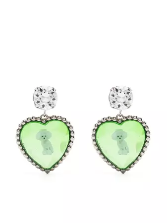 Saf Safu crystal-embellished Heart Earrings - Farfetch