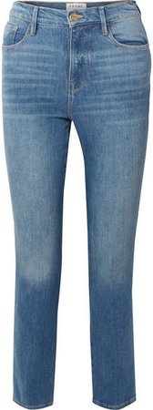 Le Sylvie Cropped High-rise Straight-leg Jeans - Blue