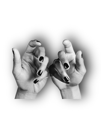 hands black nails goth