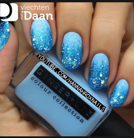 Blue sparkle nails