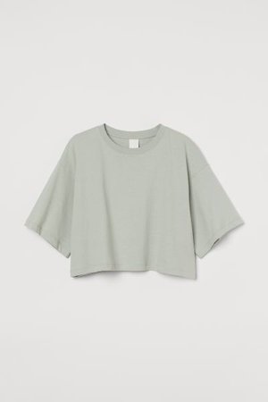 Crop T-shirt - Light green - Ladies | H&M US