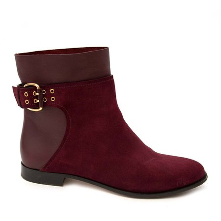 Labellov Jimmy Choo Burgundy Suede Leather Boots - Size 38,5 ● Buy and Sell Authentic Luxury