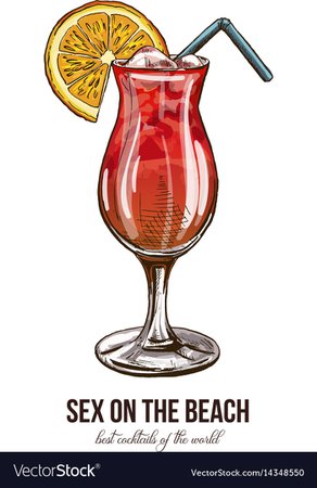 Sex on the beach cocktail Royalty Free Vector Image