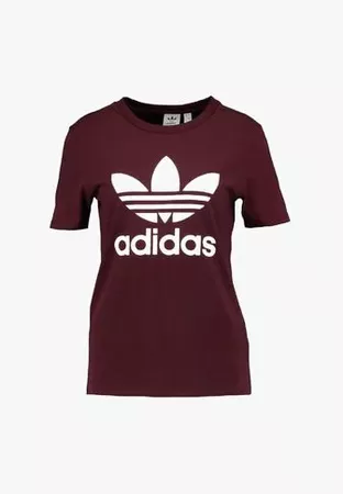 adidas Originals TREFOIL TEE - Print T-shirt - maroon - Zalando.co.uk
