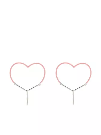 Y/Project two-tone heart-shape Earrings - Farfetch