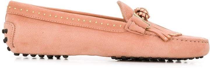 Gommino fringed buckle loafers