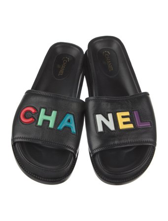 Chanel 2022 Leather Slides - Black Sandals, Shoes - CHA724743 | The RealReal