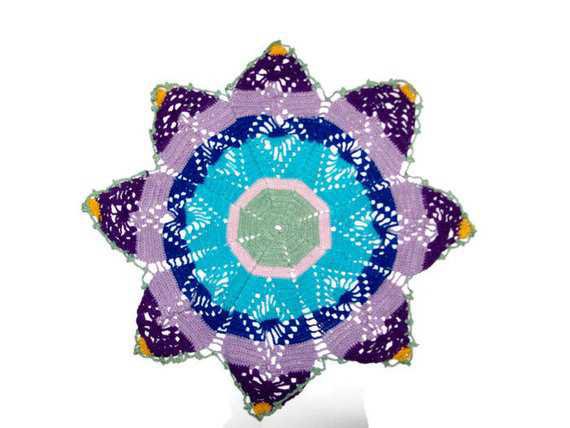 Star Doily Table Mat Eight Points Crochet Centerpiece Home