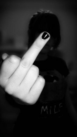 Woman Middle Finger - The iPhone Wallpapers