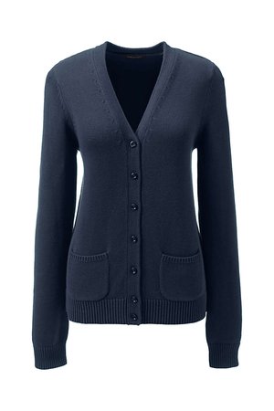 School Uniform Girls Cotton Modal Button Front Cardigan Sweater | Lands' End