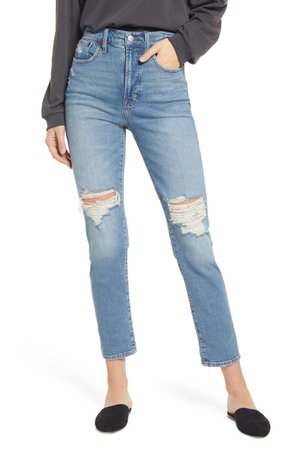 Madewell The Perfect High Waist Ripped Jeans | Nordstrom